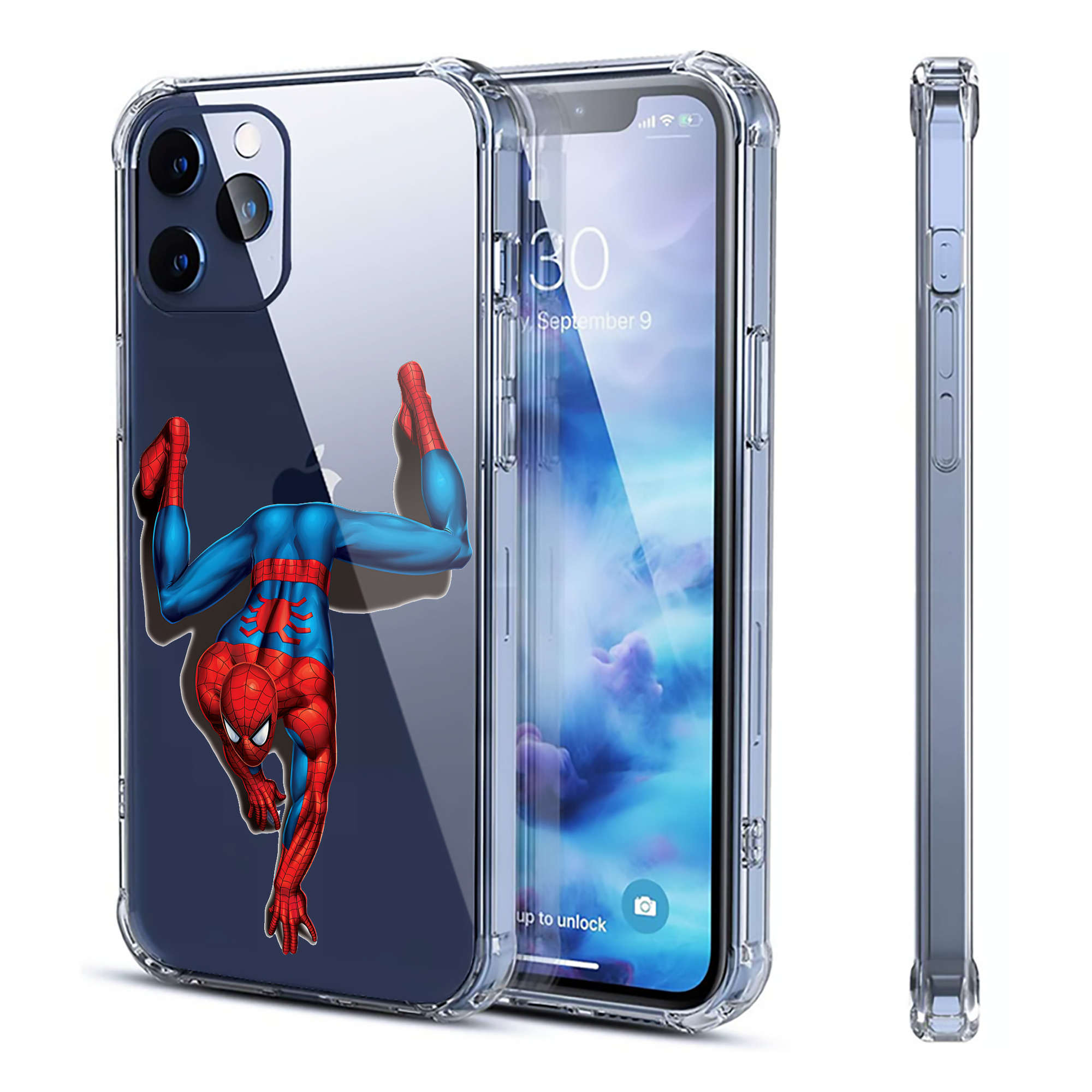 （画像用） Spider Man スパイダーマン 【iPhone 12シリーズ対応】透明スマホケース（クリアソフトケース）